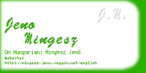 jeno mingesz business card