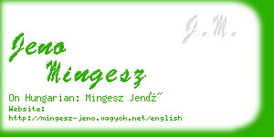 jeno mingesz business card